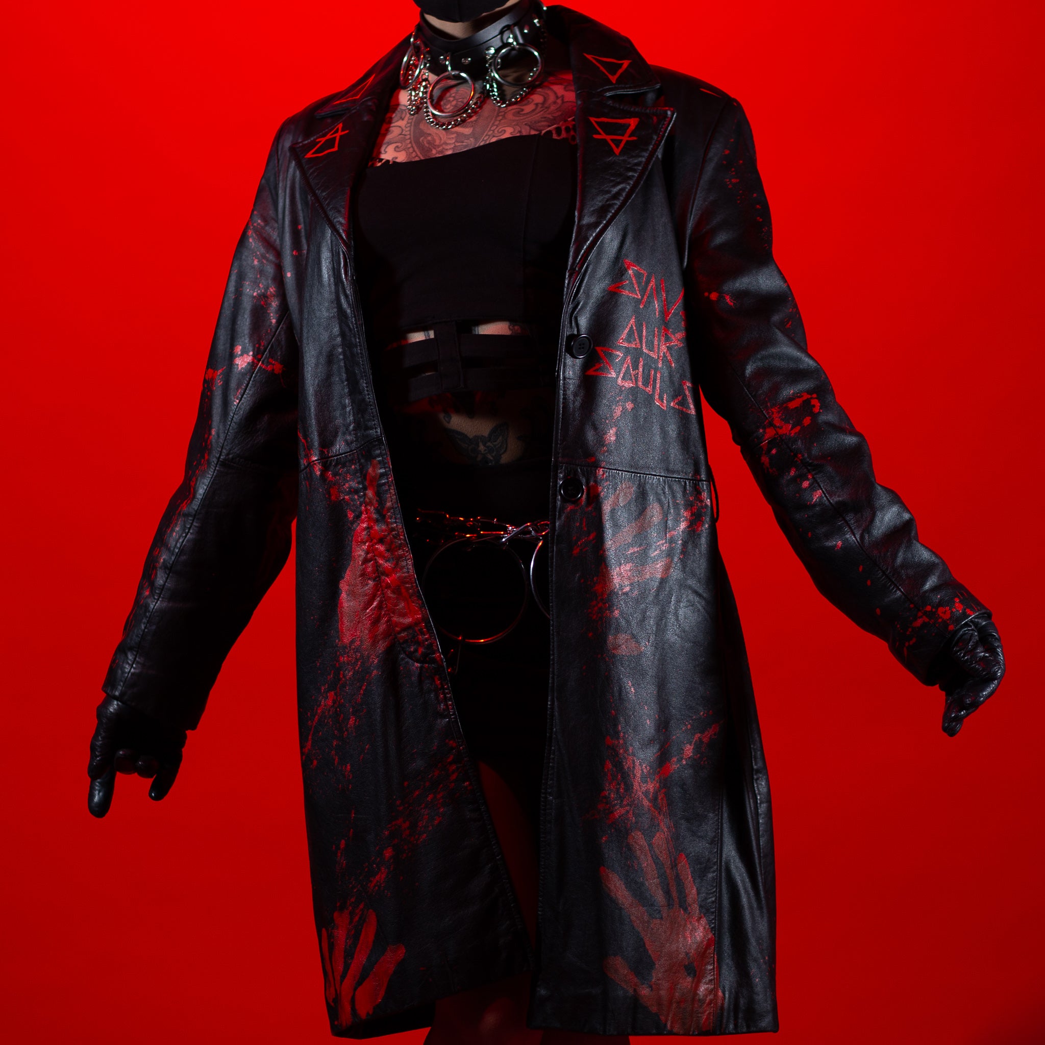 005 Black Bloody Trench Coat image 0